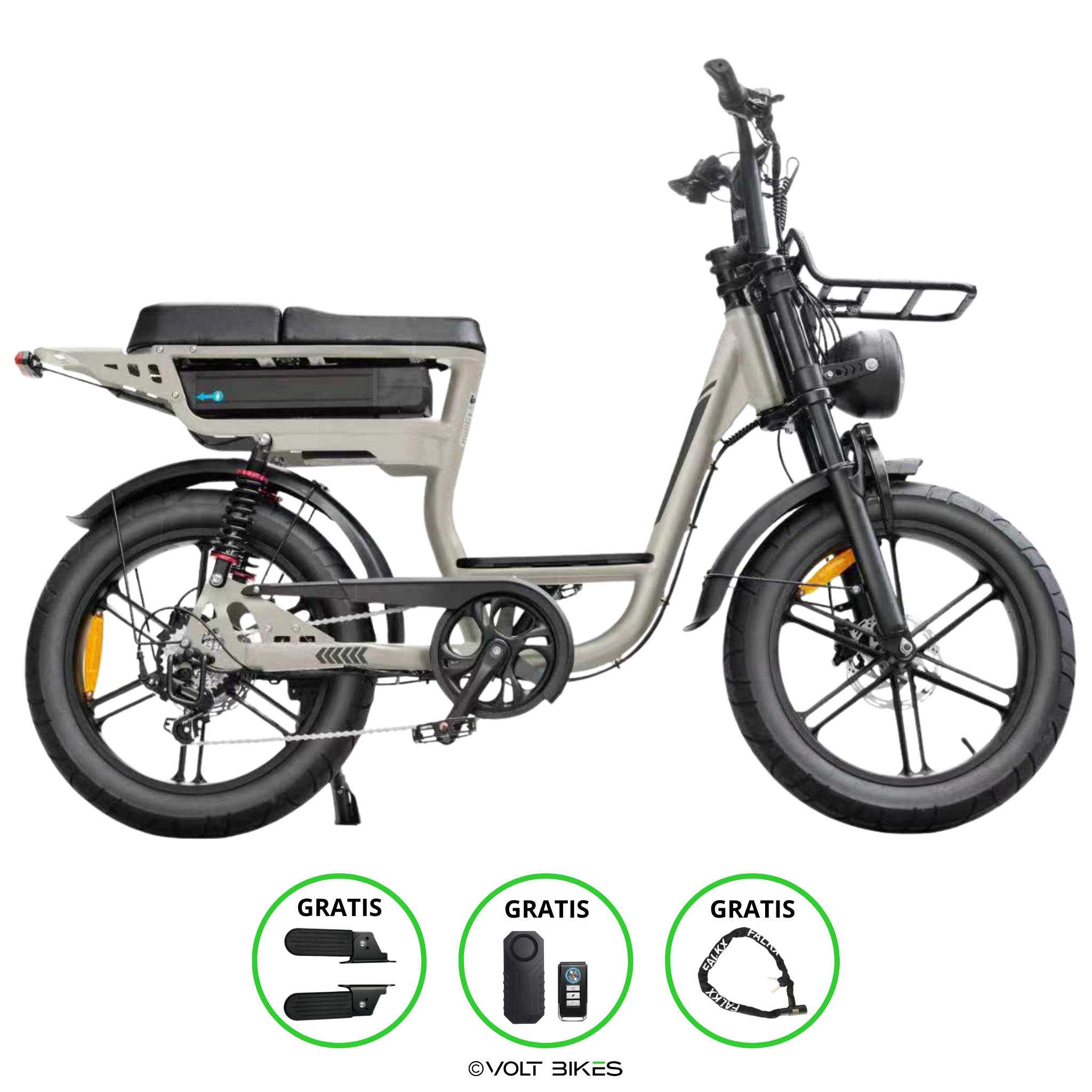 Fatbike V20 Pro - Comfort - Lage instap - Grey